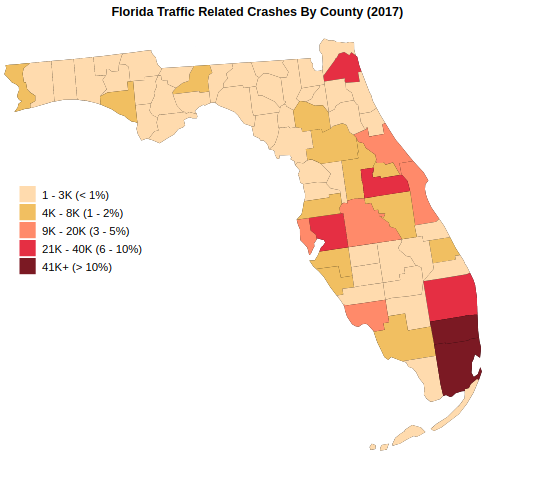 Florida Traffic Crashes By County (2017)