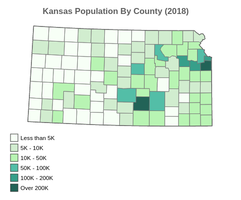 Kansas Population By County (2018)