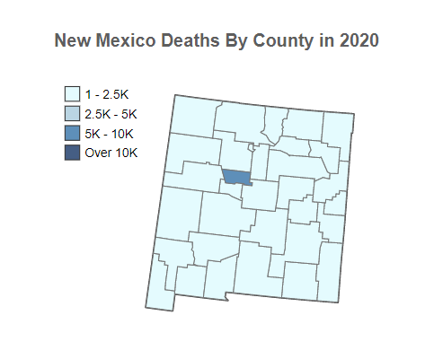 New Mexico Deaths By County in 2020