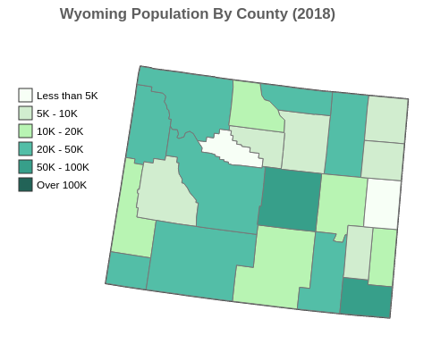 Wyoming 2018 Population By County